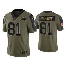 Buffalo Bills #81 Kahale Warring Olive 2021 Salute To Service Limited Jersey