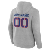 Buffalo Bills Fanatics Branded Personalized Name & Number Evanston Stencil Pullover Hoodie - Gray