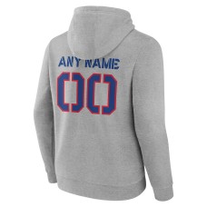 Buffalo Bills Fanatics Branded Personalized Name & Number Evanston Stencil Pullover Hoodie - Gray