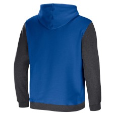 Buffalo Bills Darius Rucker Collection Colorblock Pullover Hoodie - Royal/Heather Charcoal