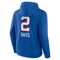 Tyler Bass Buffalo Bills Fanatics Branded Team Wordmark Player Name & Number Pullover Hoodie - Royal